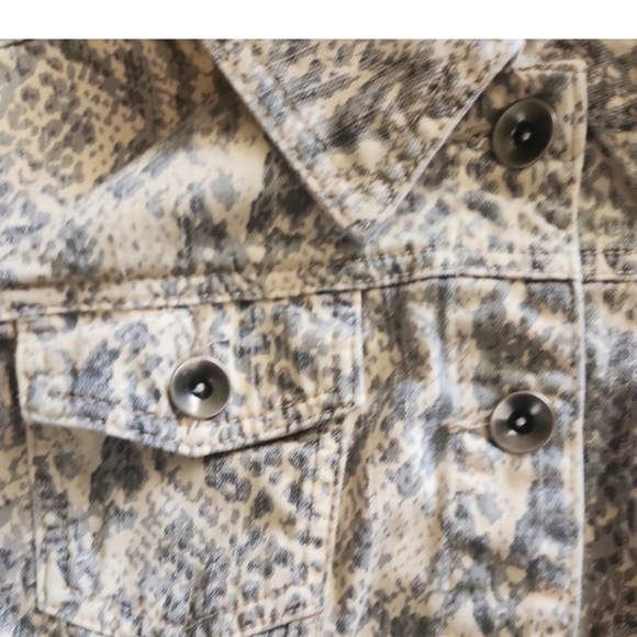 Christopher Banks Denim Jacket Snakeskin Print Size M - Picture 2 of 6